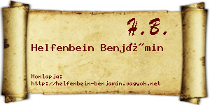 Helfenbein Benjámin névjegykártya