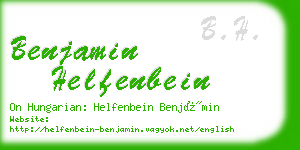 benjamin helfenbein business card